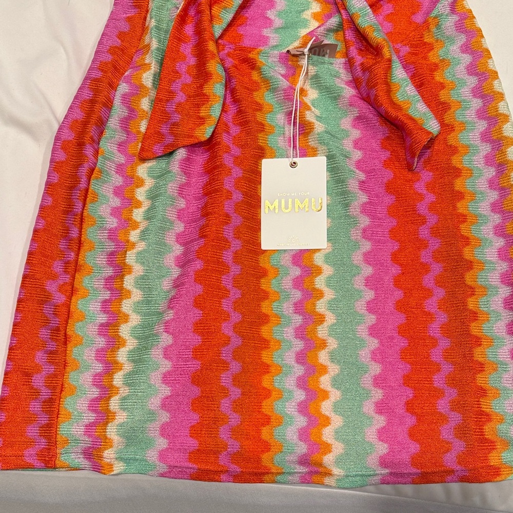 Show me your Mumu Colorful Halter Neck Dress with tie back  NWT - Picture 4 of 4